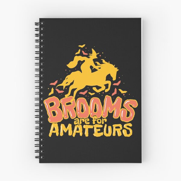 Item preview, Brooms Are For Amateurs / Horse Riding Witch / Halloween Spooky Witchcraft / Yellow Edition designed and sold by SimonGs.