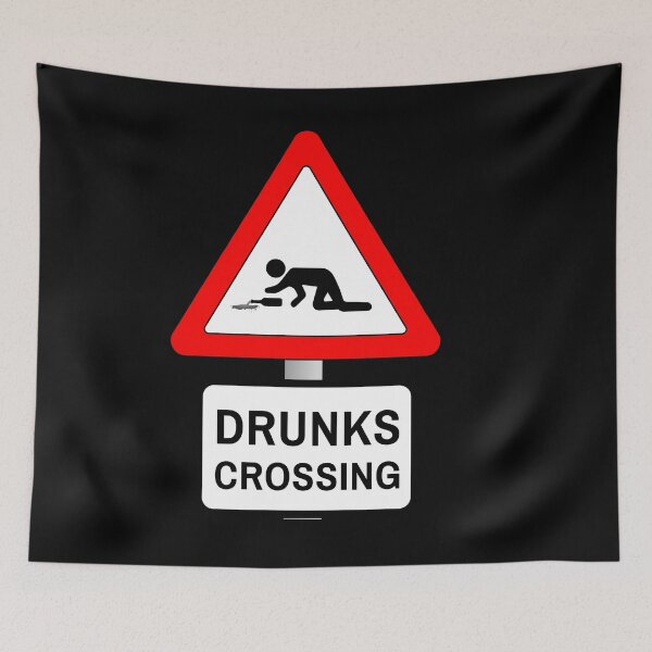 Item preview, Drunks crossing - Funny road sign designed and sold by Kam-designs.