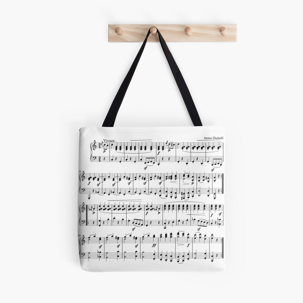Piano Music Notes Tote Bag by My Inspiration - Pixels
