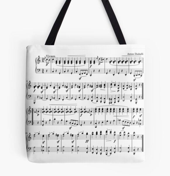 Piano Music Notes Tote Bag by My Inspiration - Pixels