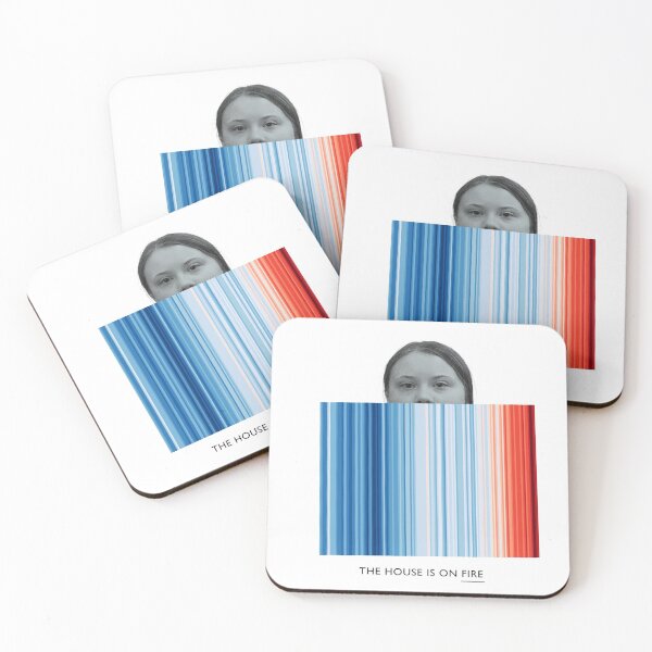 Item preview, ! Greta Climate Warming Stripes ! The House is on Fire: The Original on White designed and sold by Day Chapman.