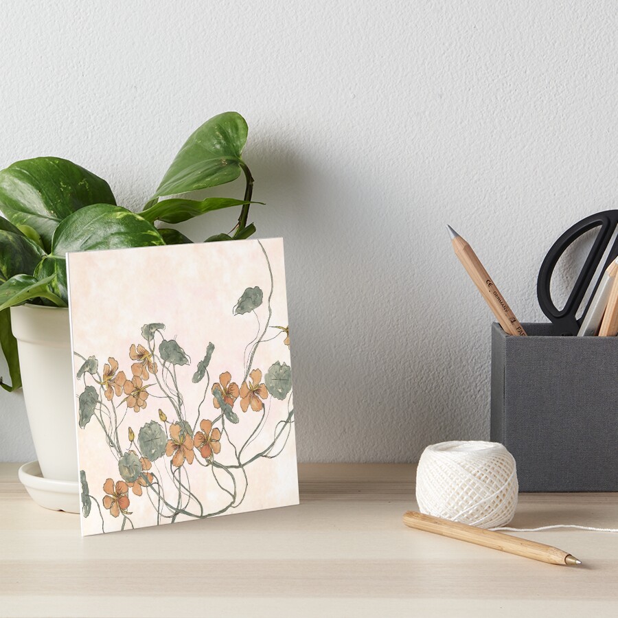 Winding - floral watercolour Art Board Print