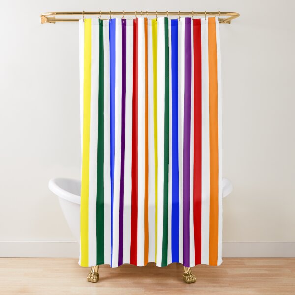 Wide Pride Vertical Stripes Shower Curtain