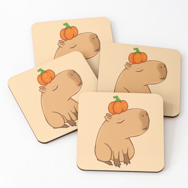 Item preview, Capybara with a pumpkin designed and sold by manydoodles.
