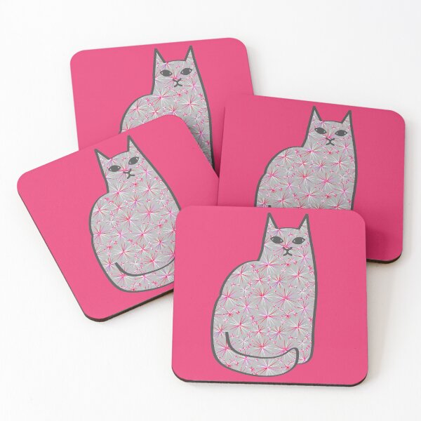 Item preview, Mid-Century Modern Cat, Gray and Pink  designed and sold by Marymarice.