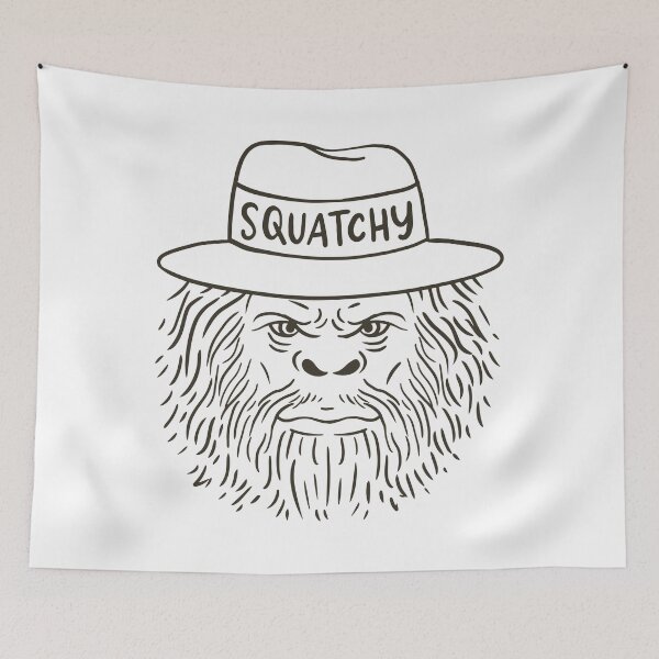 Item preview, Squatchy Bigfoot Mystery Grumpy Sasquatch Abominable Monster in the Woods ( Black Edition ) designed and sold by SimonGs.