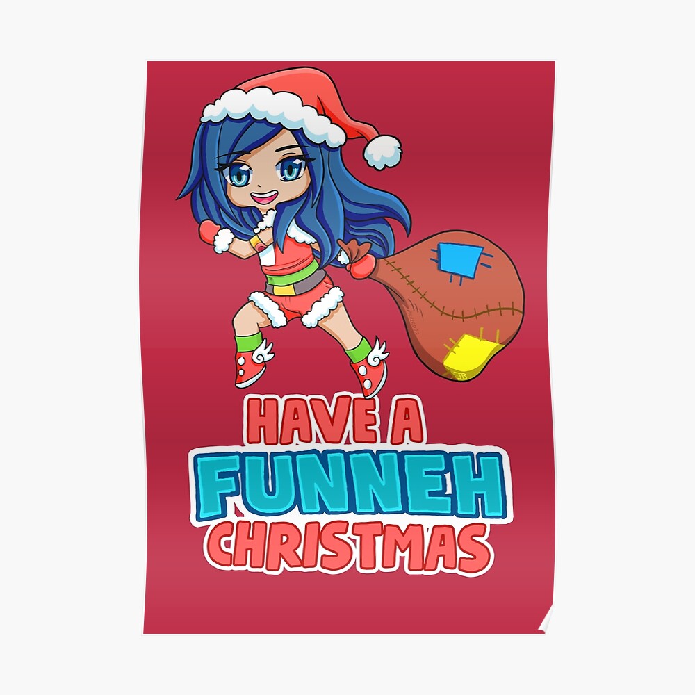 Funneh In A Santa Outfit Poster By Thebeatlesart Redbubble - funneh roblox water bottle redbubble