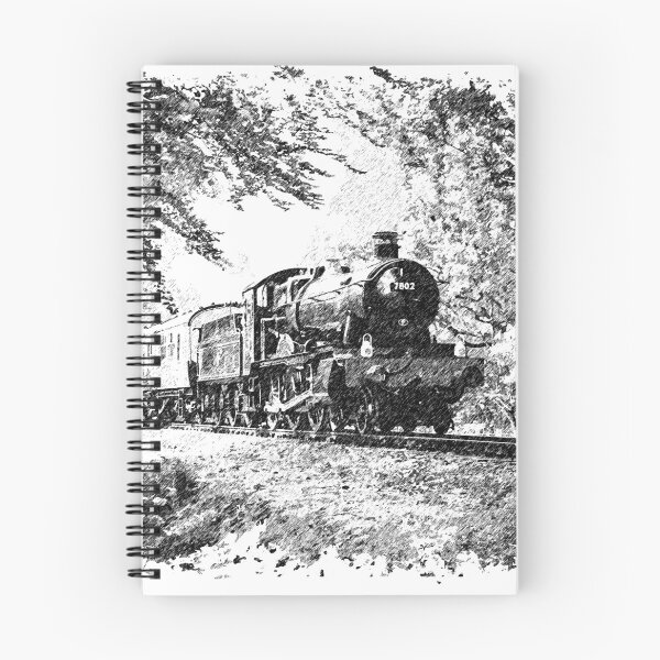 Item preview, Steam Train in Green - Black And White Sketch Edition designed and sold by modelrailway.