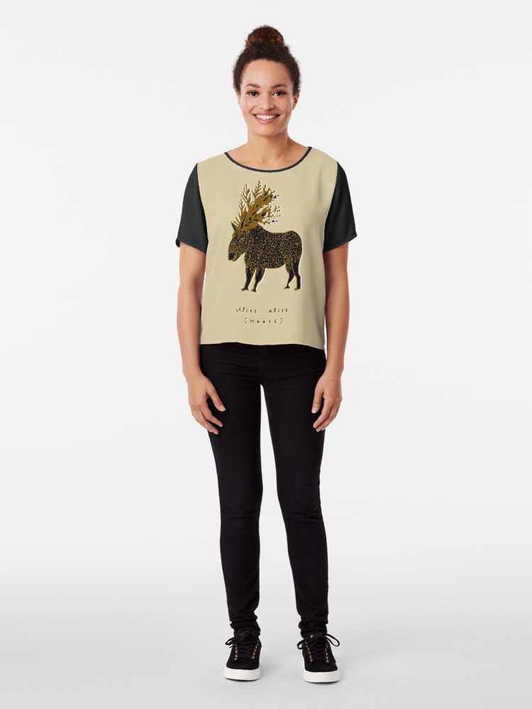 Alternate view of Golden Moose Alces Alces Chiffon Top