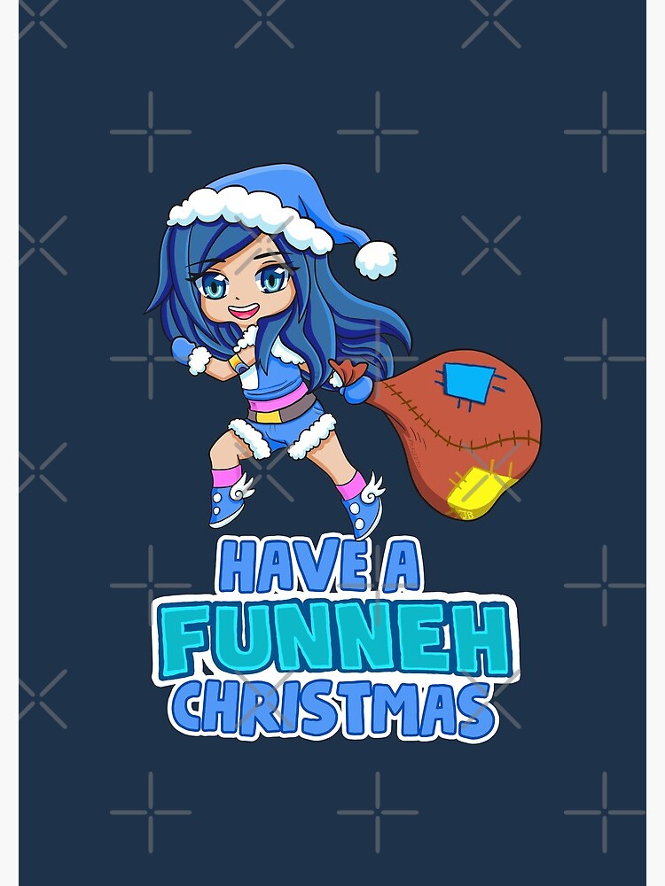 Funneh In A Blue Santa Outfit Spiral Notebook By Thebeatlesart Redbubble - funneh roblox outfit