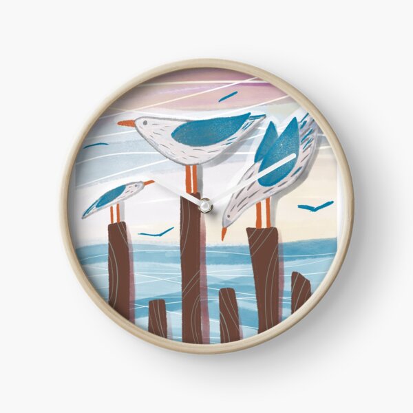 Seagulls on a seaside Clock