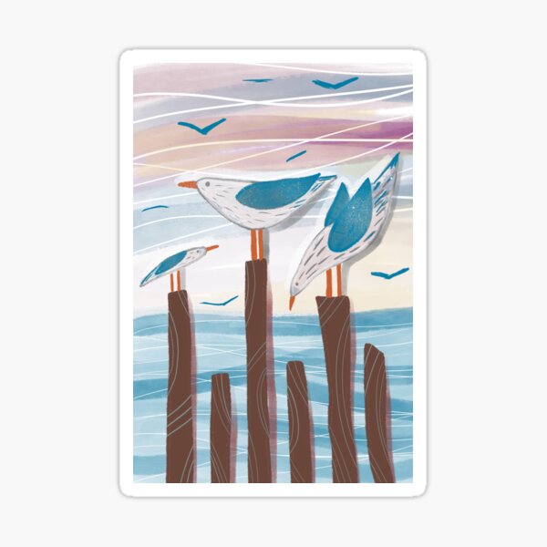 Seagulls on a seaside Sticker