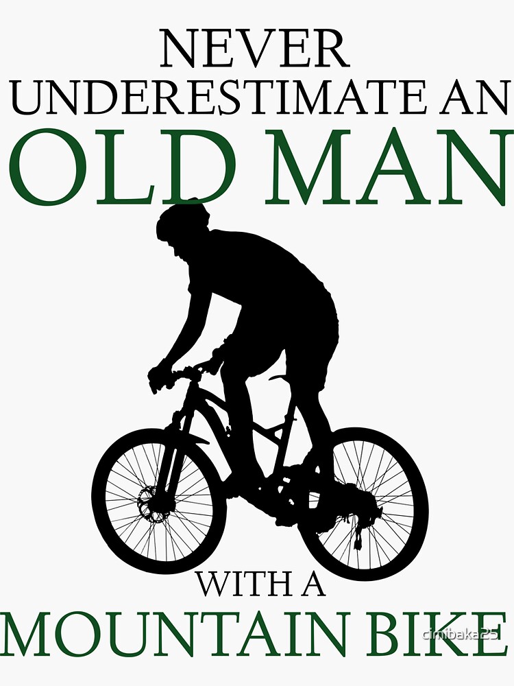 Funny Old Man Mountain Bike  Sticker for Sale by cimibaka25