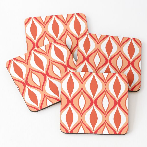 Item preview, Mid-Century Modern Diamonds, Orange & White designed and sold by Marymarice.