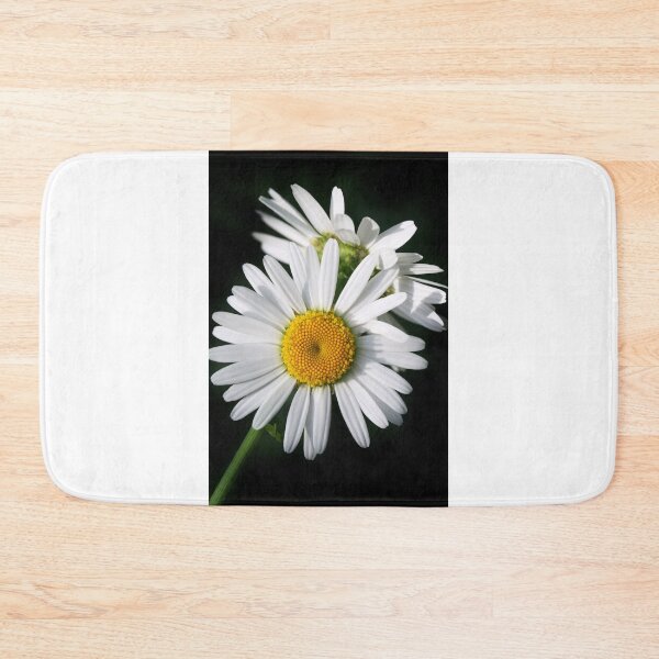 Item preview, white chamomiles on black background designed and sold by olena2552.