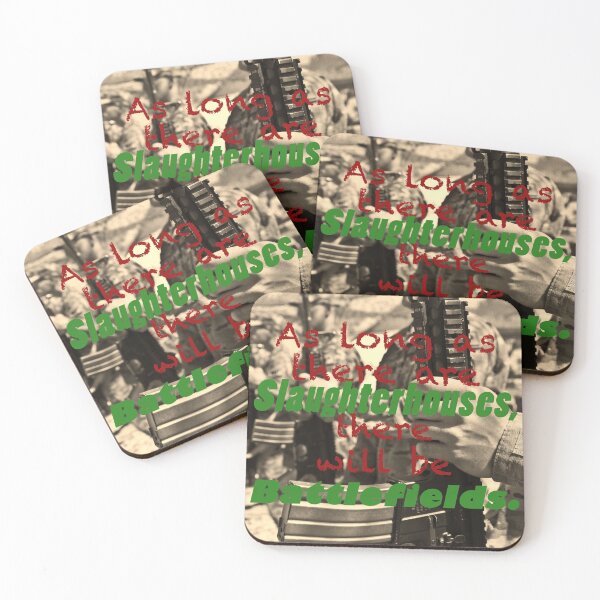 Item preview, As long as there are slaughterhouses, there will be battlefields. Leo Tolstoy Vegan Quote designed and sold by azule1.