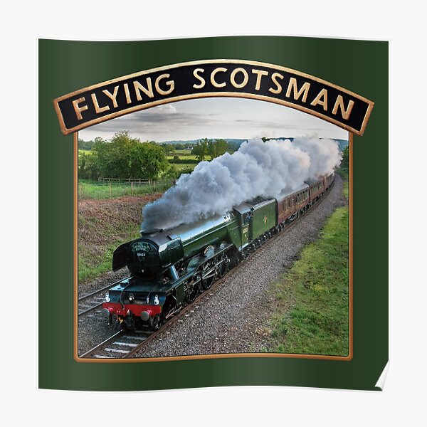 Flying Scotsman Steam Train Large Metal Tin Sign Art Deco Retro Vintage Rail 