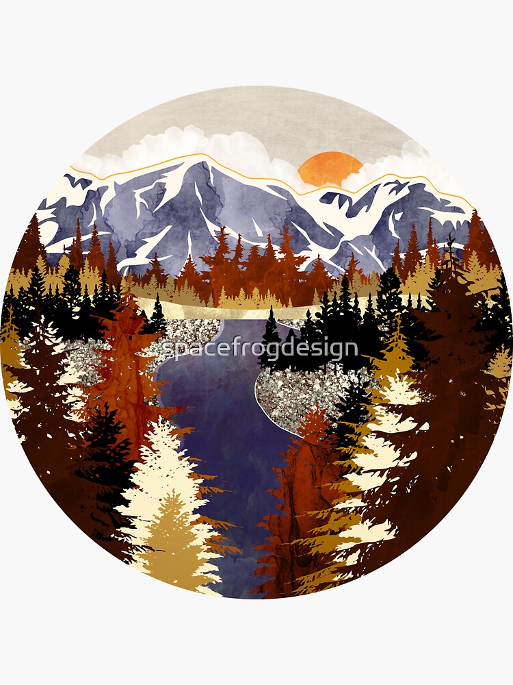 Thumbnail 3 von 3, Sticker, Herbstfluss designt und verkauft von spacefrogdesign.