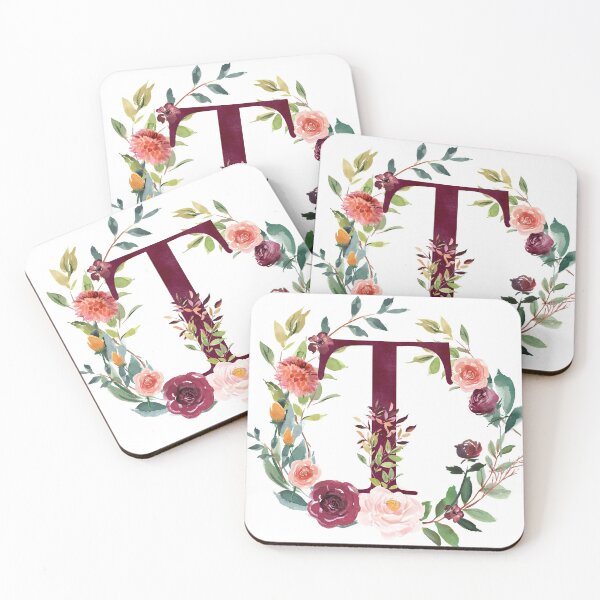 Item preview, Floral Wreath Monogram - T designed and sold by Amanda-Lakey.