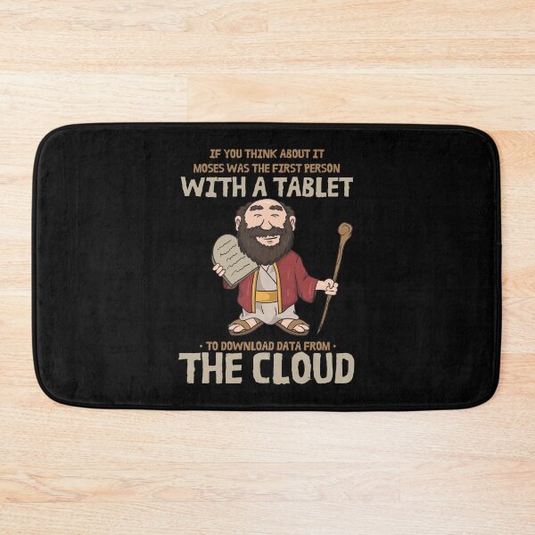Item preview, Moses Was The First Person With A Tablet / Funny Religious Cloud Computing  designed and sold by SimonGs.