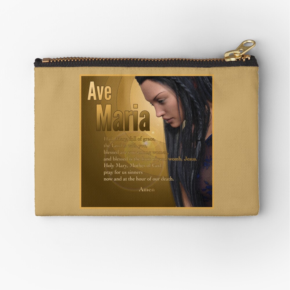 Hail Mary - Ave Maria - The prayer in English Zipper Pouch