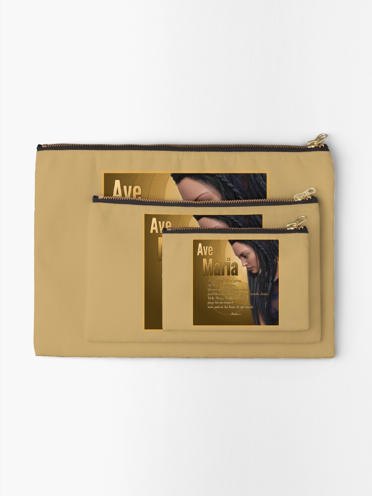 Alternate view of Hail Mary - Ave Maria - The prayer in English Zipper Pouch