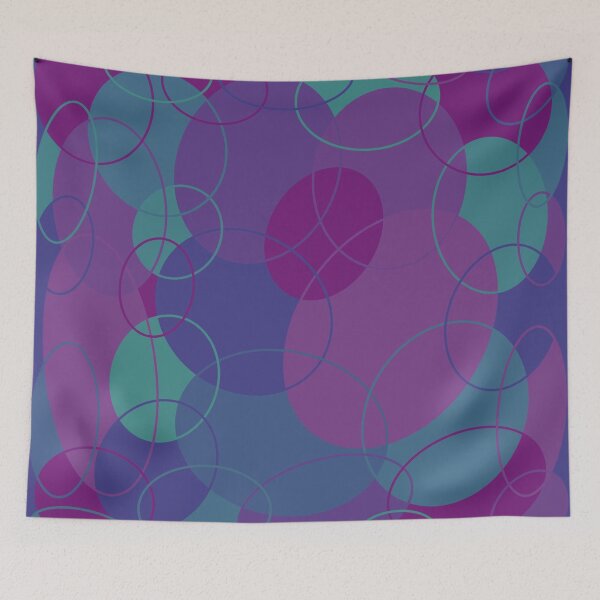 Item preview, colour blocking pattern with elliptic shapes in purple and blue hues designed and sold by susyrdesign.