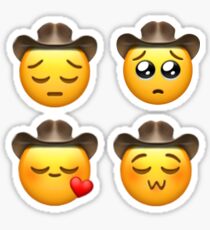 Cowboy uwu emoji STICKER PACK - cowboy emoji sad uwu Sticker