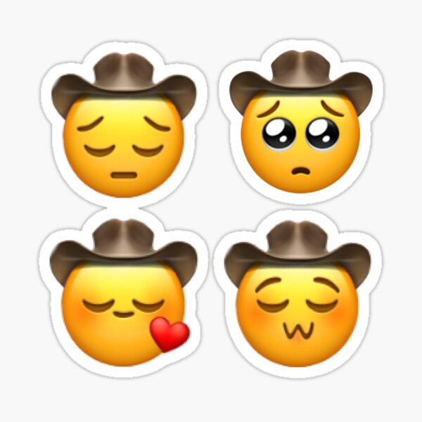 Cowboy uwu emoji STICKER PACK - cowboy emoji sad uwu Sticker.