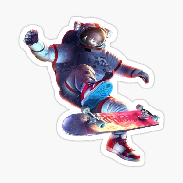 Item preview, Astronaut Kickflip Minimalist Retro Design designed and sold by lynxcollection.