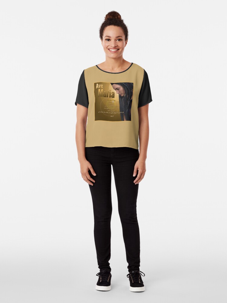 Alternate view of Hail Mary - Ave Maria - The prayer in Farsi Chiffon Top