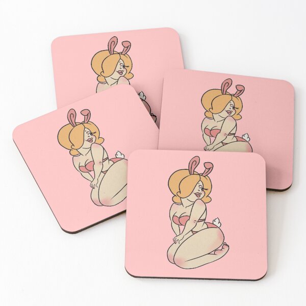 Item preview, Pinup Bunny Pink Background designed and sold by ArtInPi.
