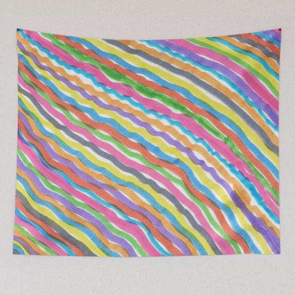 Item preview, Rainbow Waves Abstract Print designed and sold by DanielleGensler.