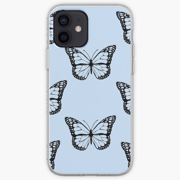 Black and Blue Butterflies iPhone Soft Case