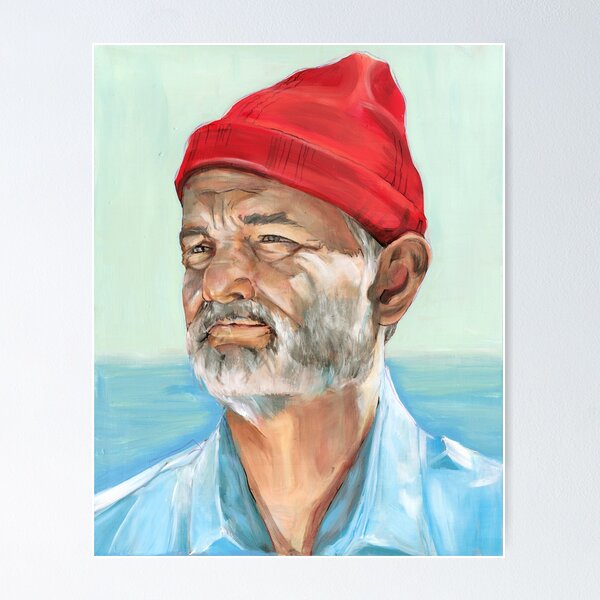 Vista previa del artículo con la obra «Bill Murray Steve Zissou», diseñado y vendido por Kristin Gregg.