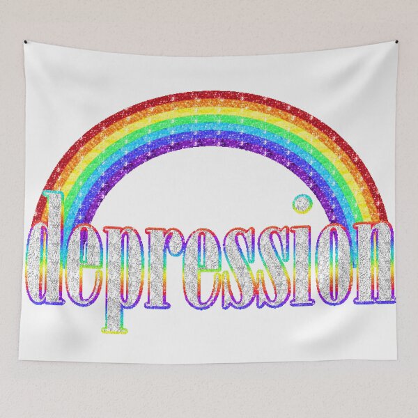 Item preview, depression sparkle rainbow sticker designed and sold by wewo ewo.