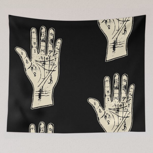 Item preview, Palmistry hand on a black background designed and sold by NONUMMYdesign.