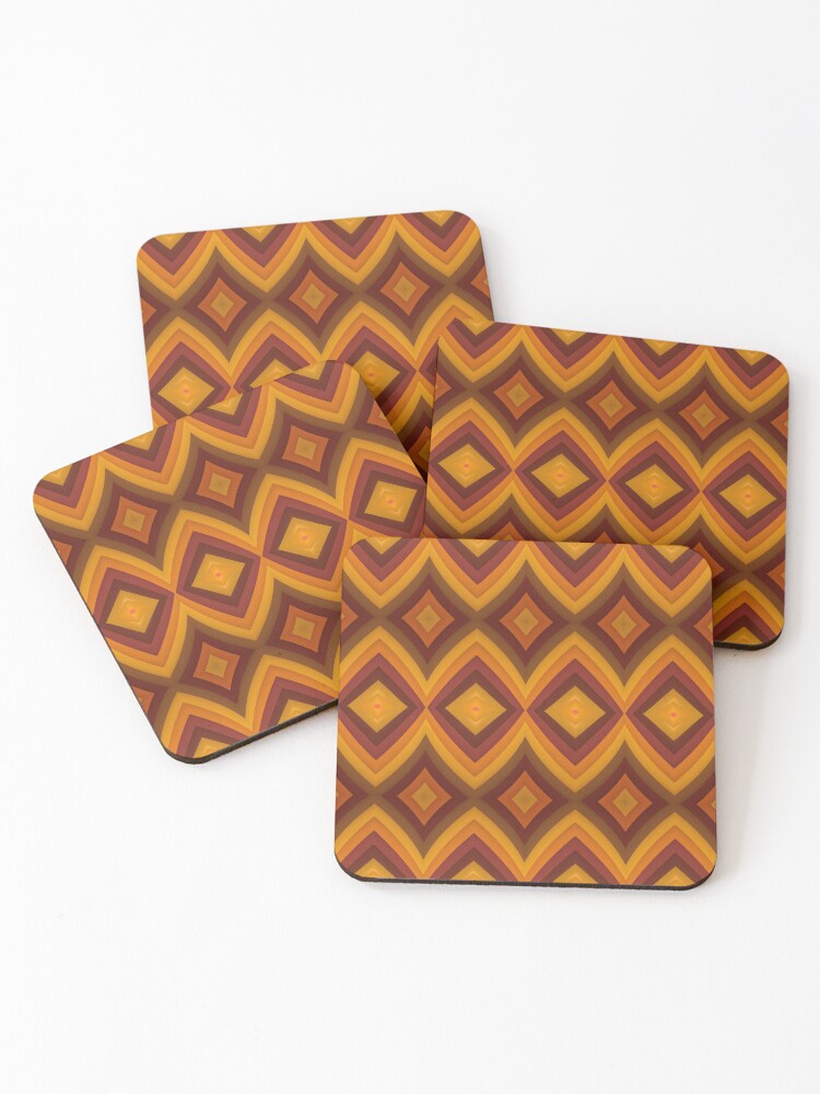 Thumbnail 1 of 5, Coasters (Set of 4), Symmetrical Pattern in Fall Colors designed and sold by lyle58.