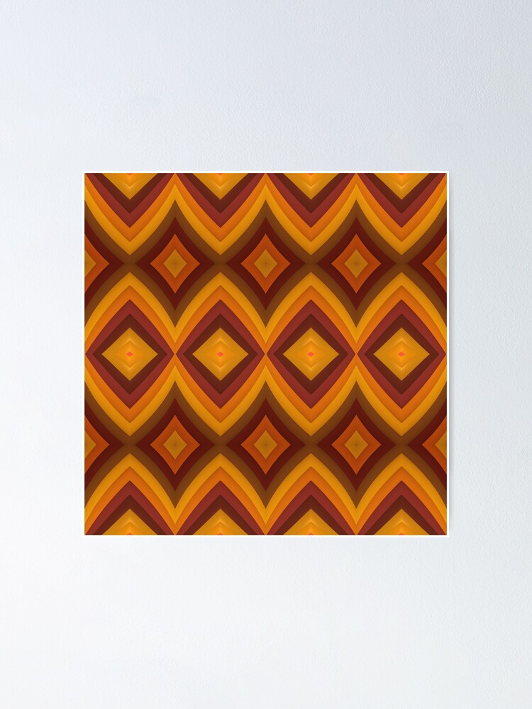 Thumbnail 1 of 3, Poster, Symmetrical Pattern in Fall Colors designed and sold by lyle58.
