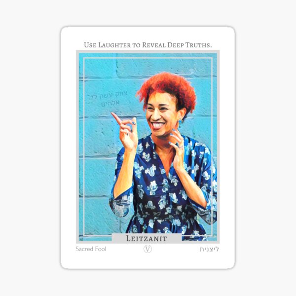 Leitzanit (Sacred Fool) from Eht/Aht: a netivot wisdom oracle Sticker