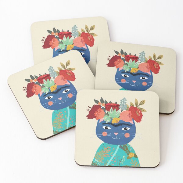 Item preview, Frida cat with flower crown by Mia Charro designed and sold by MiaCharro.
