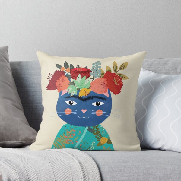 Item preview, Frida cat with flower crown by Mia Charro designed and sold by MiaCharro.
