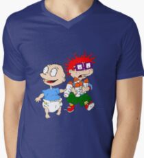 Rugrats Tommy und Chuckie T-Shirt mit V-Ausschnitt