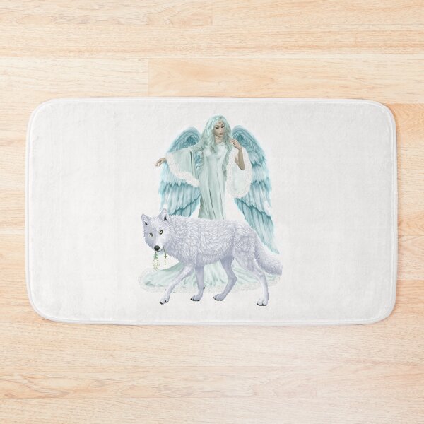 Item preview, Fantasy Art Winter Angel And Wolf designed and sold by Atteestude.