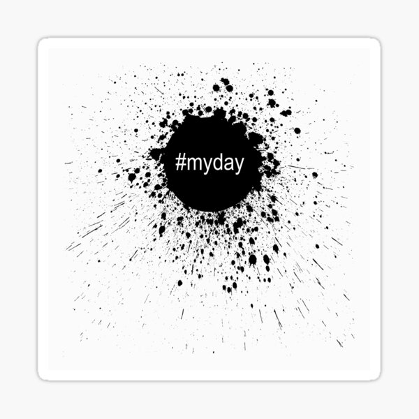 "Text My day in the black spot" Sticker for Sale by artMoni Redbubble