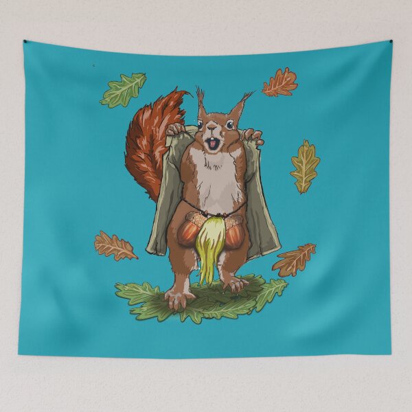 Item preview, Twisted Beatrix (Sammy the Flashing Squirrel) With leaves Teal designed and sold by MaGJiC Art.