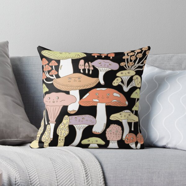 Cute Mushrooms Throw Pillow