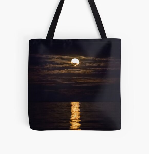 Hunter's Moon, Full Moon, October, Halloween Moon All Over Print Tote Bag