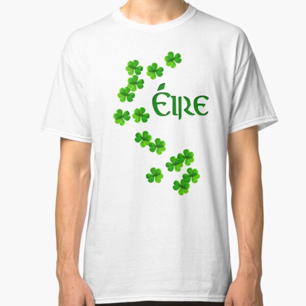Falling Shamrock Pattern with Whitebackground Classic T-Shirt