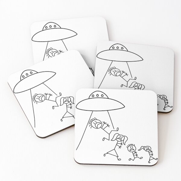 Item preview, Aliens abduct stick family designed and sold by divebargraphics.